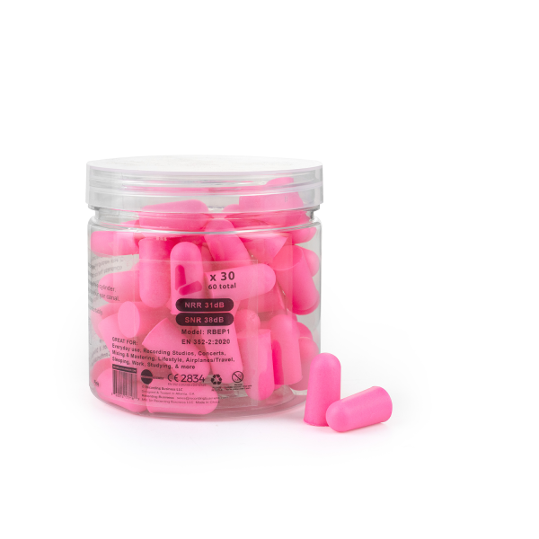 Back of Pink Earplugs