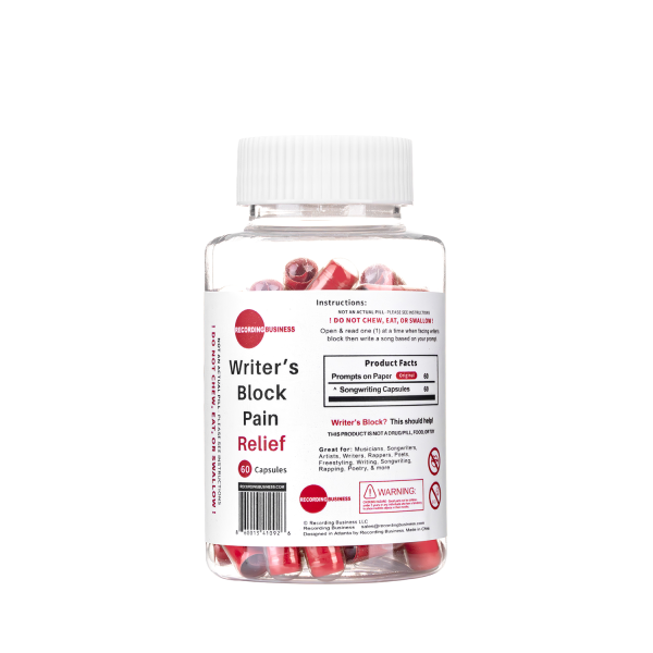 Back of Recording Business Writers Block Pain Relief