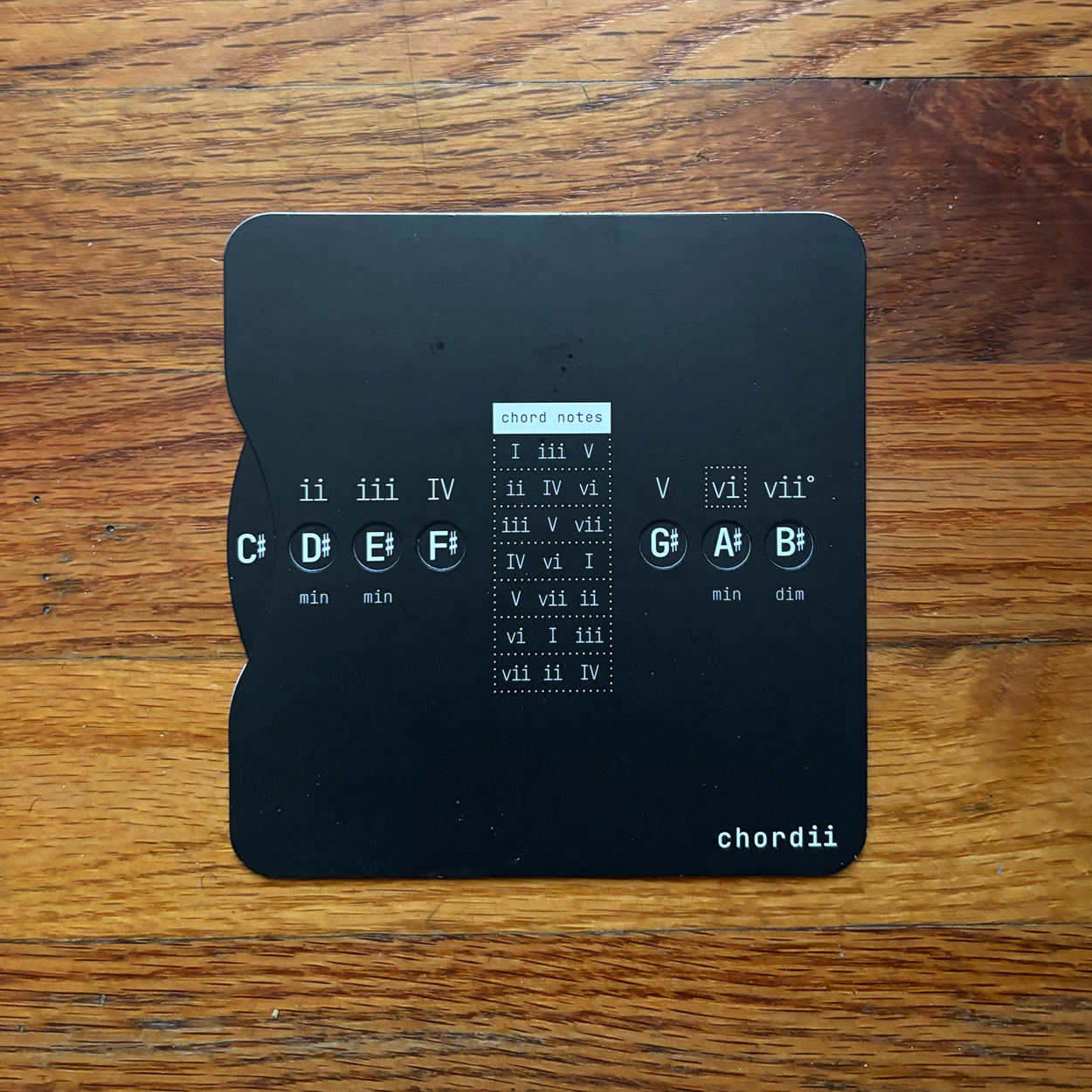 Chordii Black Circle of Fifths Wheel Tool