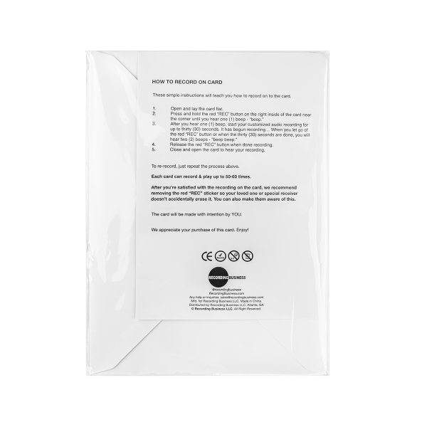 Recordable Greeting Card in Plastic